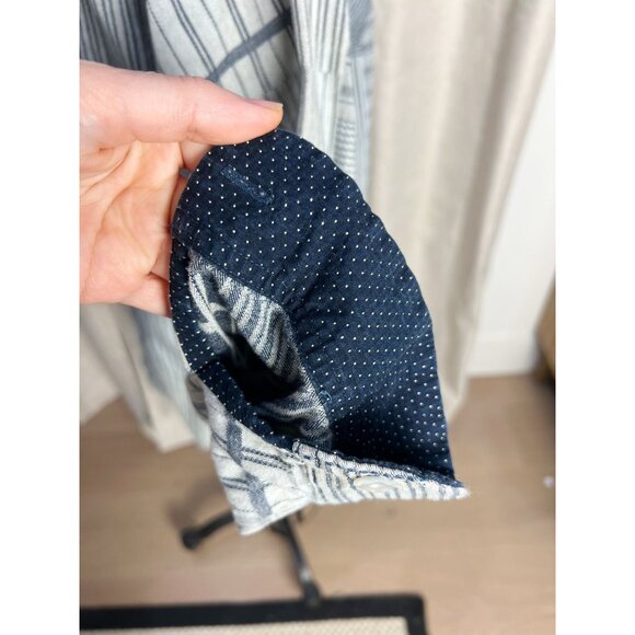 BlueTrick Okayama Stand Collar Shirt with Sashiko Patch Sz M Japan Shacket - Picture 13 of 13